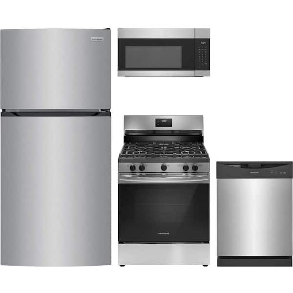 Frigidaire 14 cu. ft. Top Freezer Refrigerator with 5 Burner Freestanding Gas Range and Dishwasher