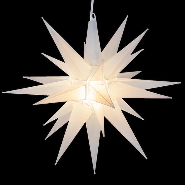 Kringle Traditions 14 in. Illuminated LED Clear Frosted Holiday Moravian Star