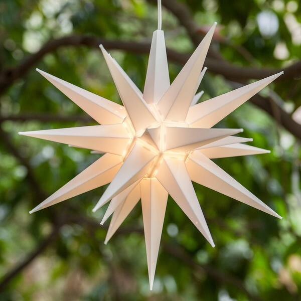 Kringle Traditions 14 In. Illuminated LED White Holiday Moravian Star