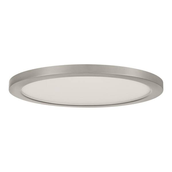 Commercial Electric 15 In. Brushed Nickel New Ultra-Low Profile Integrated LED Flush Mount 5CCT (2-Pack)