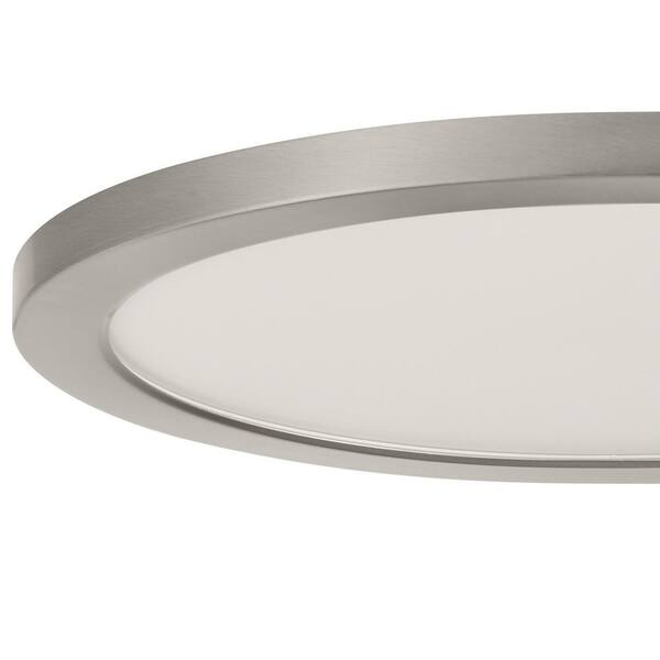 Commercial Electric 15 In. Brushed Nickel New Ultra-Low Profile Integrated LED Flush Mount 5CCT (2-Pack)