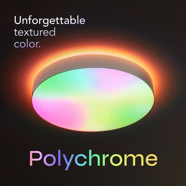 LIFX 15 In. White Indoor Selectable LED Flush Mount Multi-Color Smart Wi-Fi Ceiling Light Works Alexa/Hey Google/HomeKit