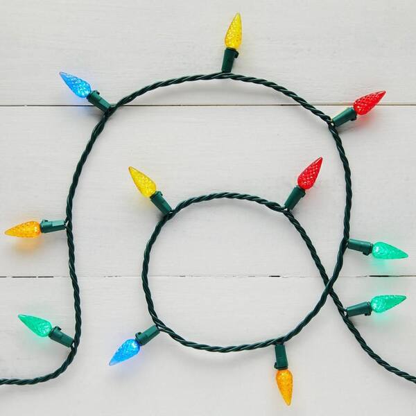 Home Accents Holiday 150 Count Multi-Colored Faceted C6 LED Lights