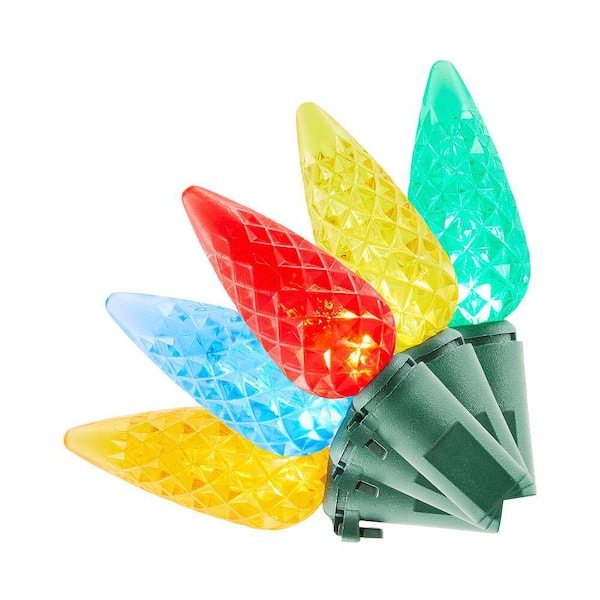 Home Accents Holiday 150 Count Multi-Colored Faceted C6 LED Lights