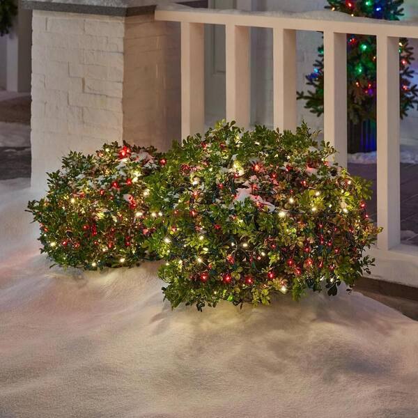 Home Accents Holiday 150 Count Red/Warm White Ribbon Concave LED Net Lights