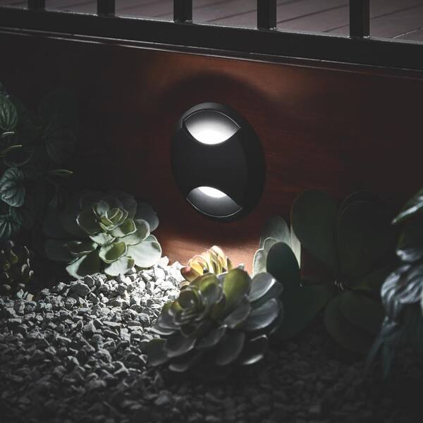 Hampton Bay 150 Lumens Low Voltage Black Integrated LED Round Outdoor InGround Well/Deck Light