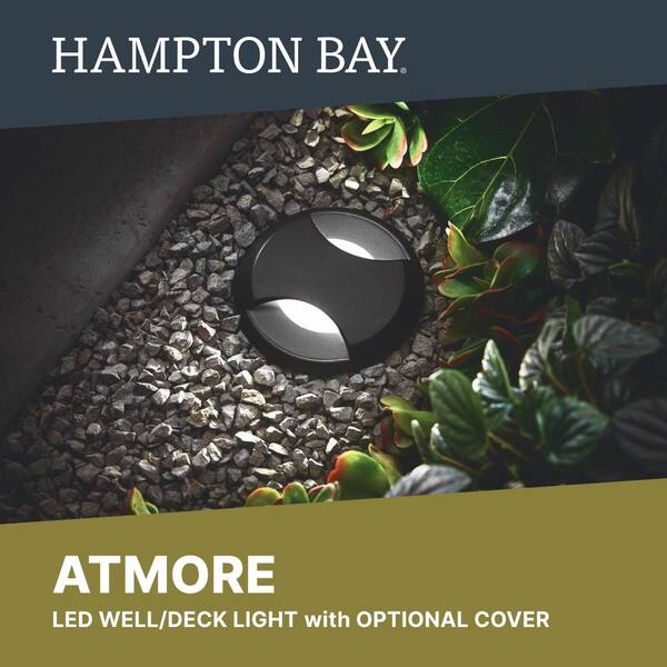 Hampton Bay 150 Lumens Low Voltage Black Integrated LED Round Outdoor InGround Well/Deck Light