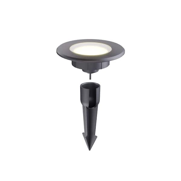 Hampton Bay 150 Lumens Low Voltage Black Integrated LED Round Outdoor InGround Well/Deck Light
