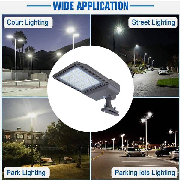 WYZM 1500- Watt Equivalent 300-Watt Integrated LED Bronze Parking Lot Area Light 5000k Daylight Arm Mount IP65