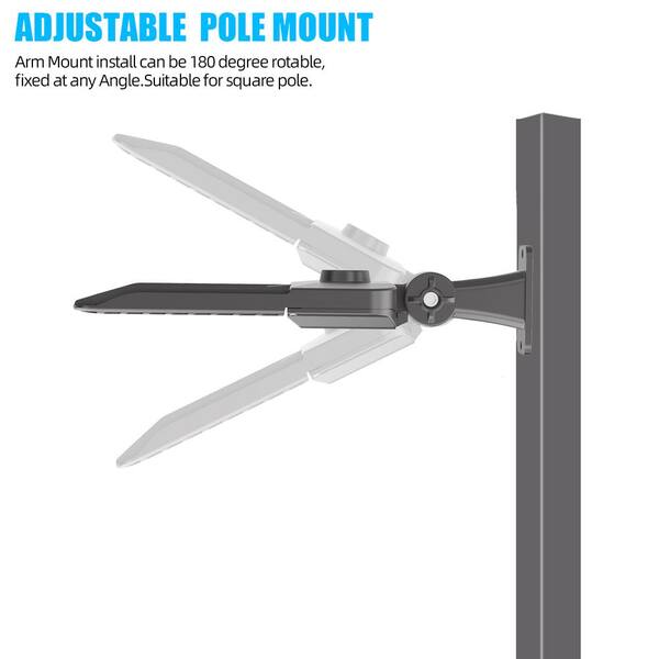 WYZM 1500- Watt Equivalent 300-Watt Integrated LED Bronze Parking Lot Area Light 5000k Daylight Arm Mount IP65