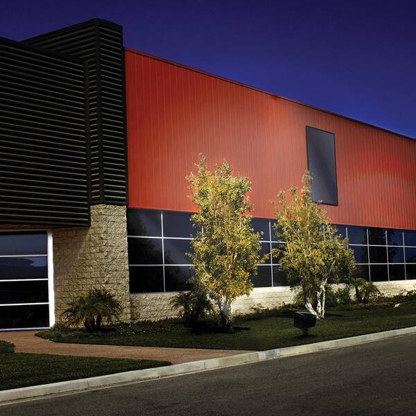 Commercial Electric 150W Equivalent Bronze Outdoor Integrated LED Flood Light 5000 Lumens Dusk To Dawn Light