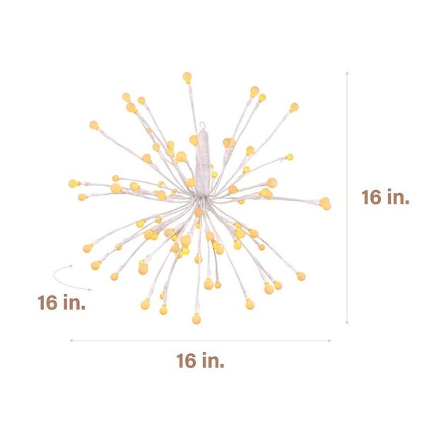 Fraser Hill Farm 16 In. Prelit LED Starburst With White Caps Weather Resistant Decoration For Indoor And Outdoor Use Set Of 6