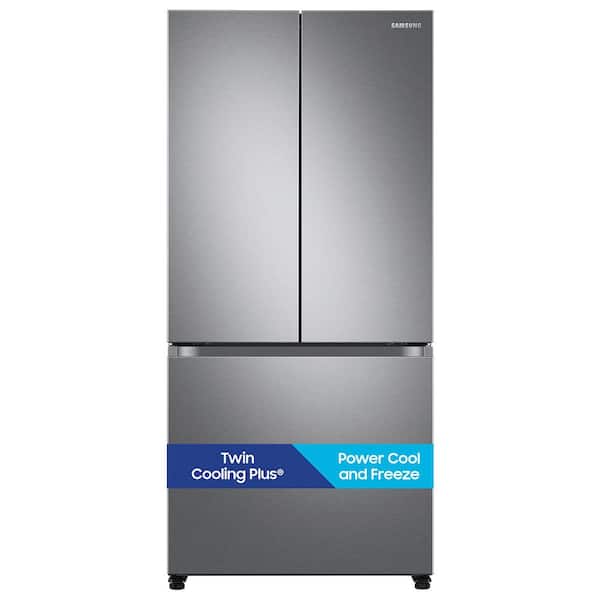 Samsung 17.5 cu. ft. Counter Depth 3-Door French Door Smart Refrigerator in Stainless Steel