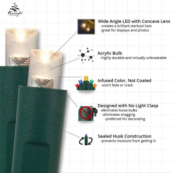 Kringle Traditions 17 Ft. 50-Light Green 5 Mm LED Mini Light Set