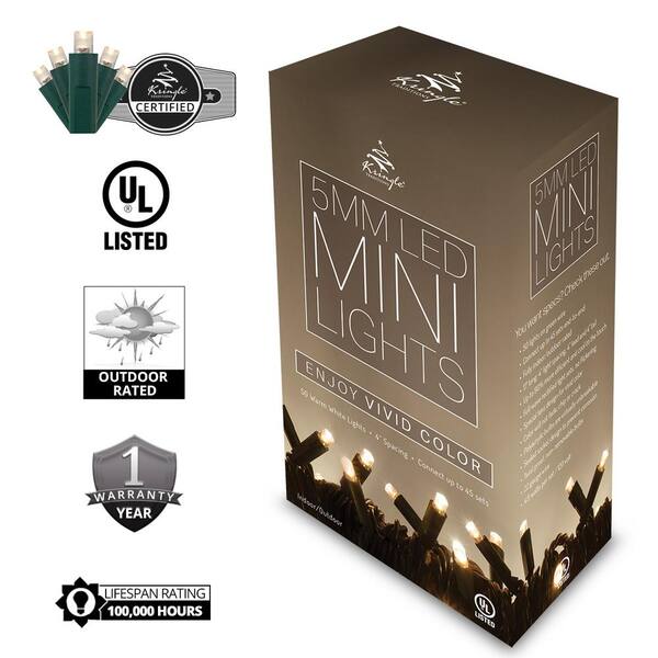 17 Ft. 50-Light Warm White 5 Mm LED Mini Light Set