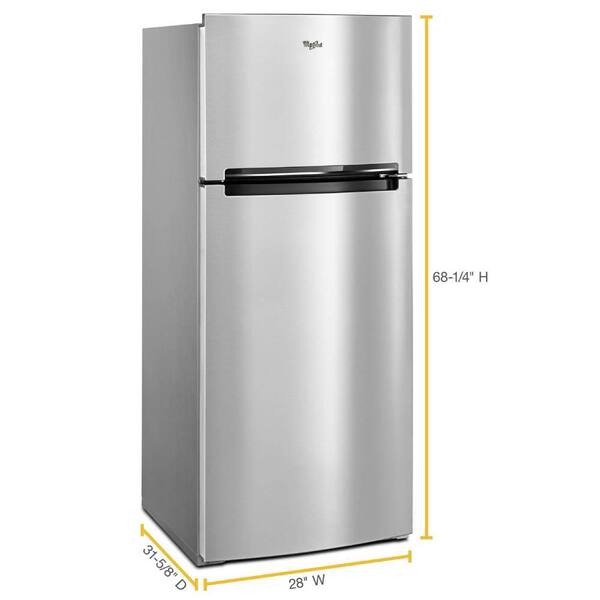 Whirlpool 18 Cu. Ft. Top Freezer Refrigerator In Stainless Steel