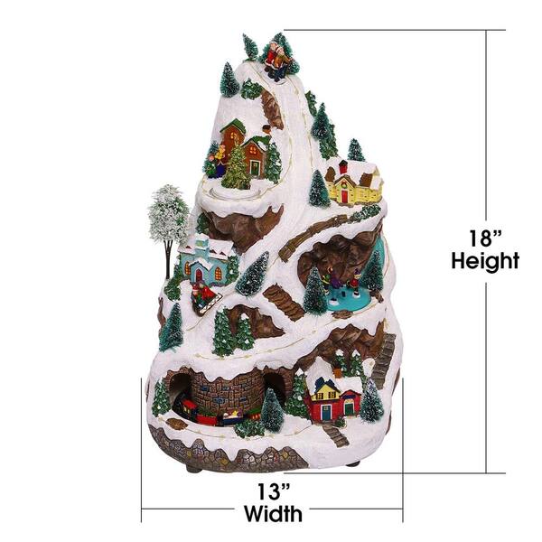 Alpine Corporation 18 In. Tall Animated Winter Wonderland Set With LED Light And Music