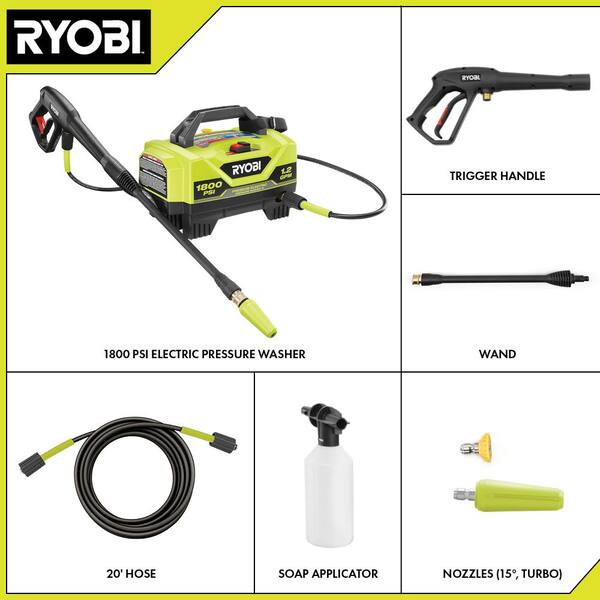 RYOBI 1800 PSI 1.2 GPM Cold Water Corded Electric Pressure Washer