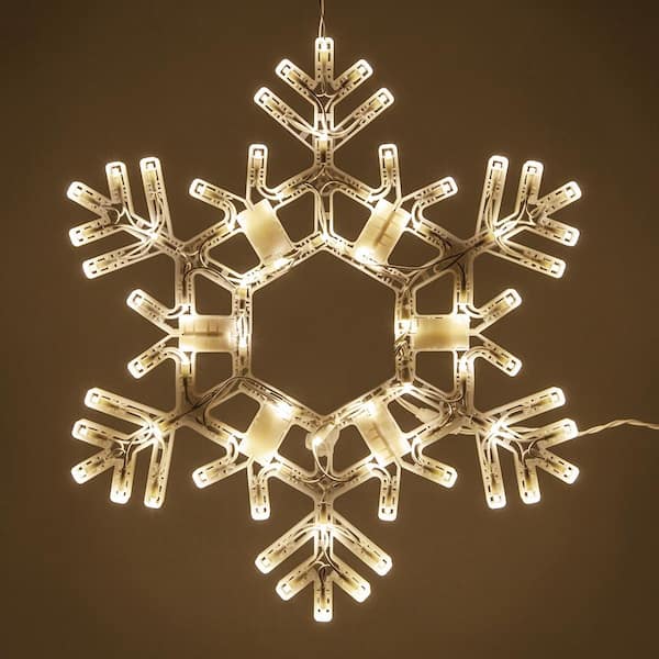 Kringle Traditions 20 in. 70-Light LED Warm White Folding Snowflake Decoration