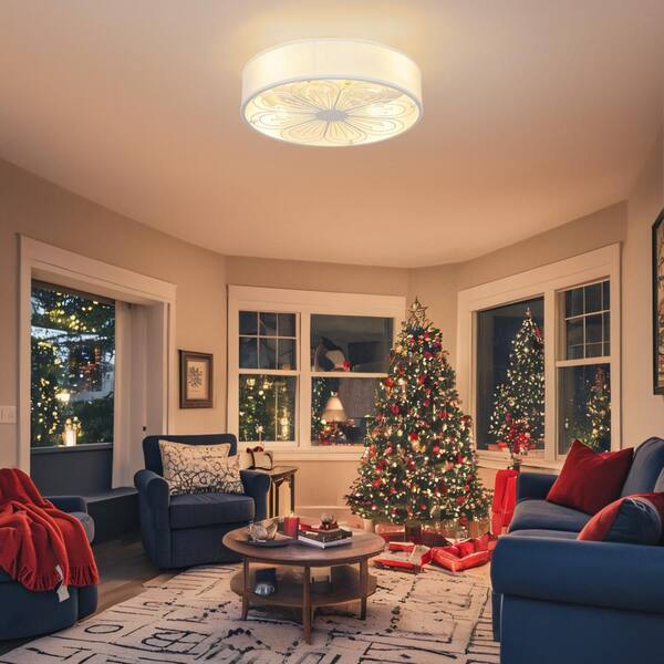 TOZING 20 In. Smart Indoor White Low Profile Standard Flush Mount Ceiling Fan Light With Integrated LED With Remote For Bedroom