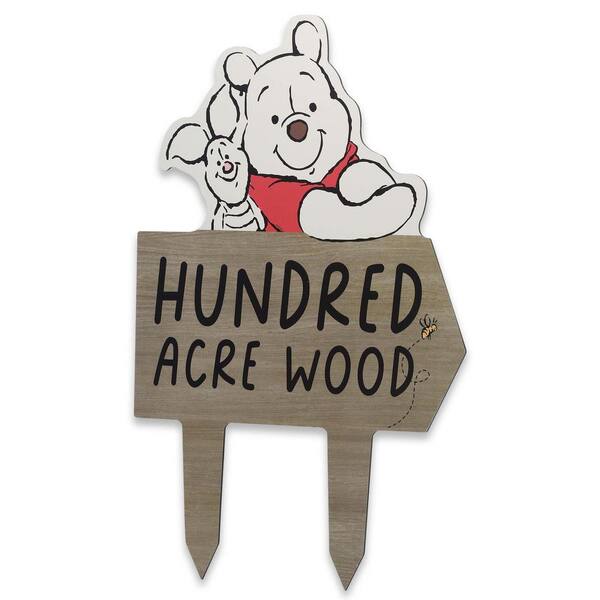 Disney 20 In. Yard Stake Tan Weather-Resistant Metal Pooh Hundred Acre Wood