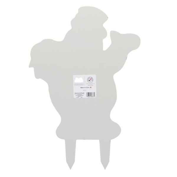 Unbranded 20 In. Yard Stake White Weather-Resistant Metal Frosty The Snowman Christmas