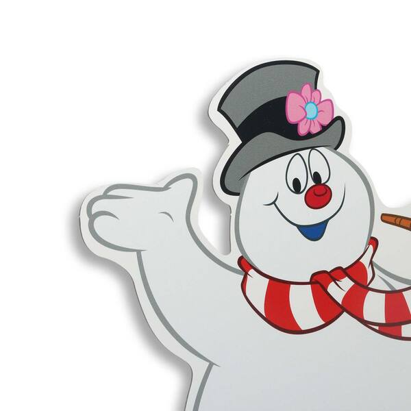 Unbranded 20 In. Yard Stake White Weather-Resistant Metal Frosty The Snowman Christmas