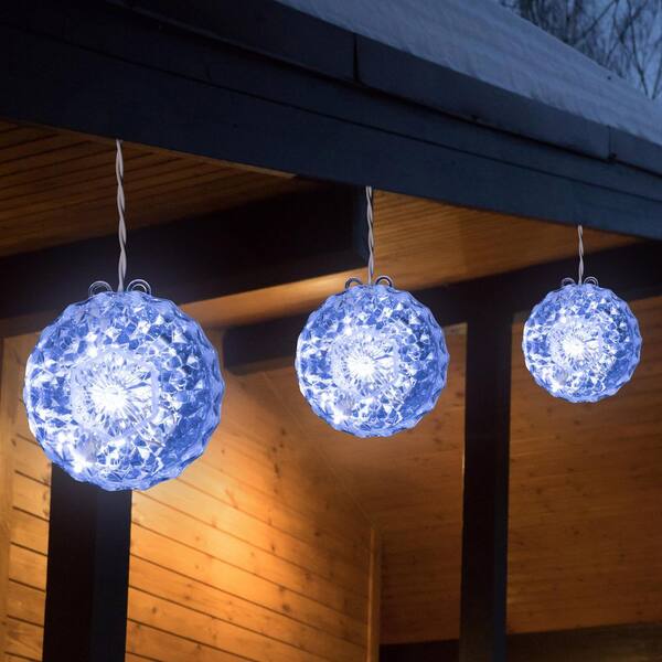 Northlight 20-Light LED Clear Hanging Crystal Sphere Ball Outdoor Christmas Decoration