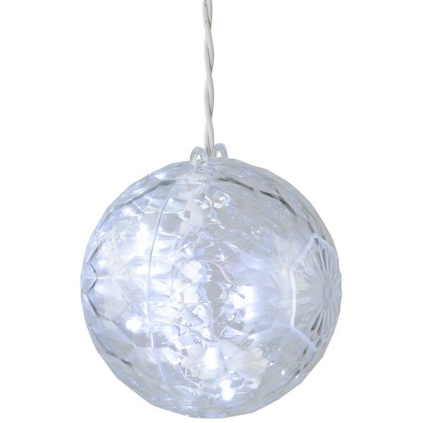 Northlight 20-Light LED Clear Hanging Crystal Sphere Ball Outdoor Christmas Decoration