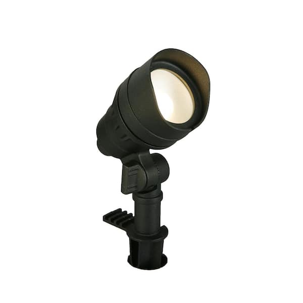 Hampton Bay 200 Lumen Millennium Black Adjustable Light Color Integrated LED Outdoor Landscape Flood Light