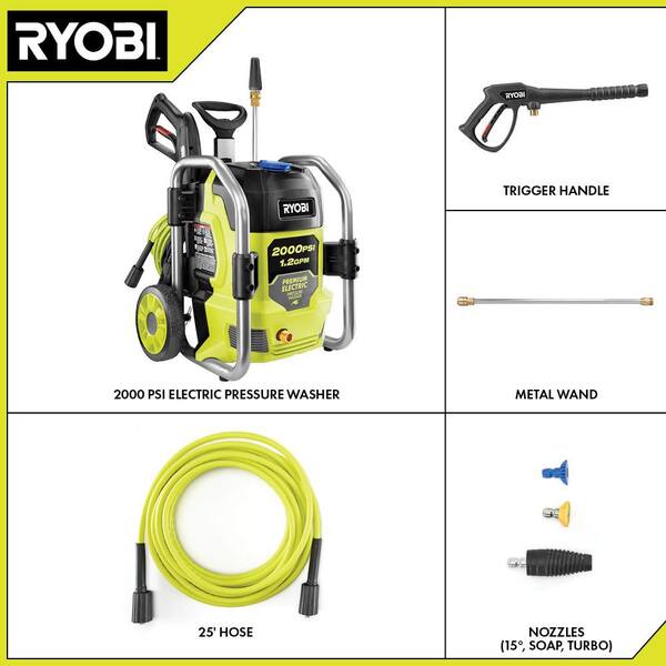 RYOBI 2000 PSI 1.2 GPM Cold Water Corded Electric Pressure Washer