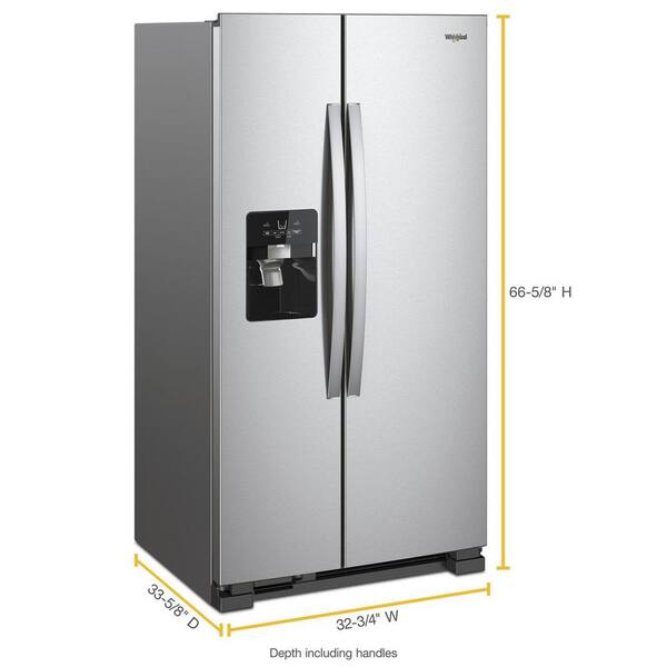 Whirlpool 21.4 Cu. Ft. Side By Side Refrigerator In Fingerprint Resistant Stainless Finish