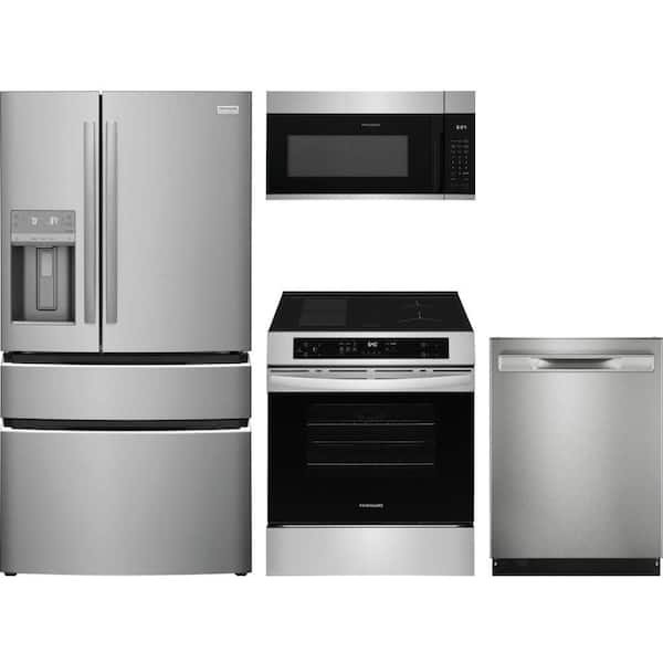 Frigidaire 21.5 cu. ft. Counter Depth Refrigerator with 4 Element Induction Range and Dishwasher with 7 Cycles