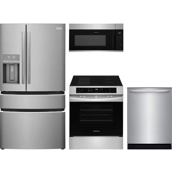 Frigidaire 21.5 cu. ft. Counter Depth Refrigerator with 4 Element Induction Range and Dishwasher with 4-Cycles