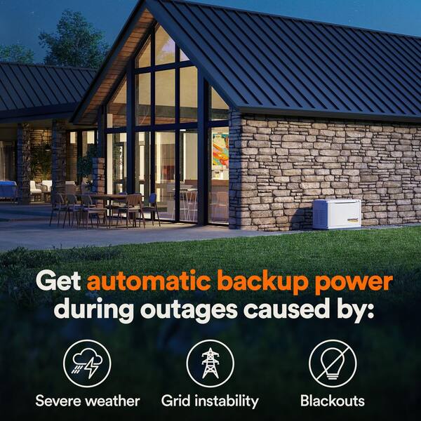Generac 22 000 Watt - Dual Fuel Air- Cooled Whole House Home Standby Generator Smart Home Monitoring & 200-AMP Transfer Switch