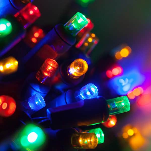 Wintergreen Lighting 24.5 ft. 50-Count LED Multi-Color Wide Angle Christmas Mini Light Set