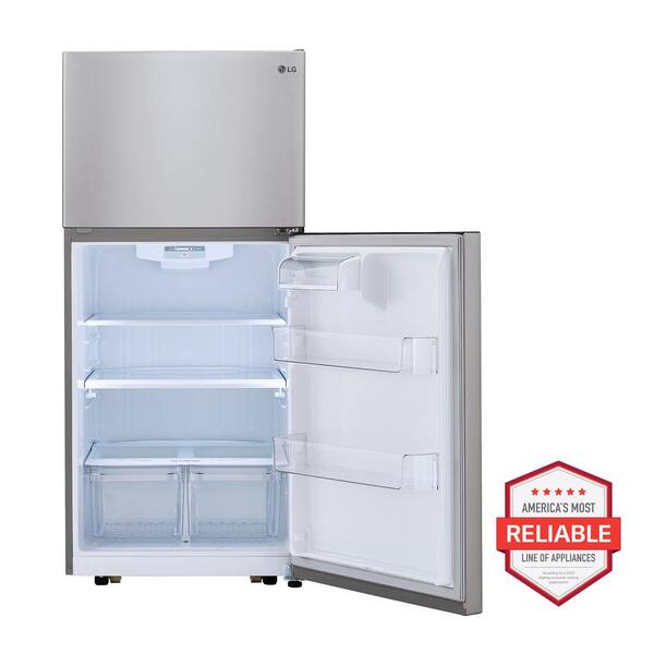 LG 24 Cu. Ft. Top Mount Freezer Refrigerator With Multi-Flow Air System In Stainless Steel Garage Ready