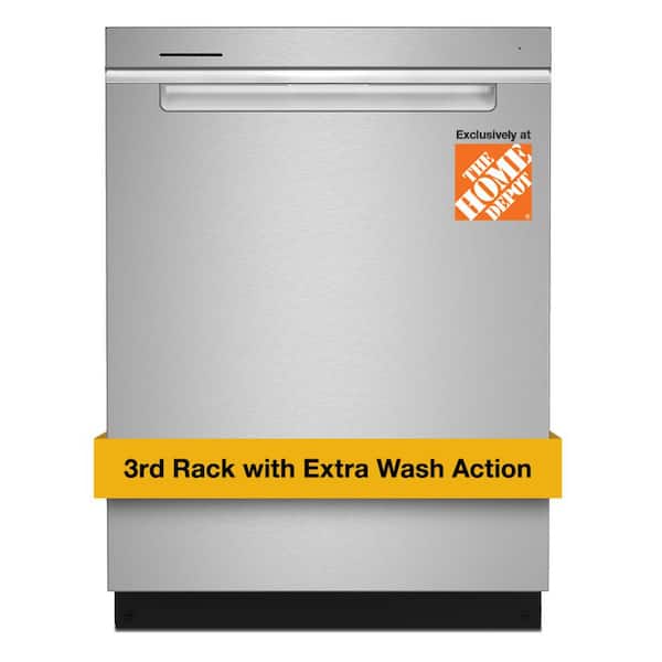 Whirlpool 24 in. Built-In Tall Tub Dishwasher in Fingerprint Resistant Stainless Steel with Washing 3rd Rack 41 DBA