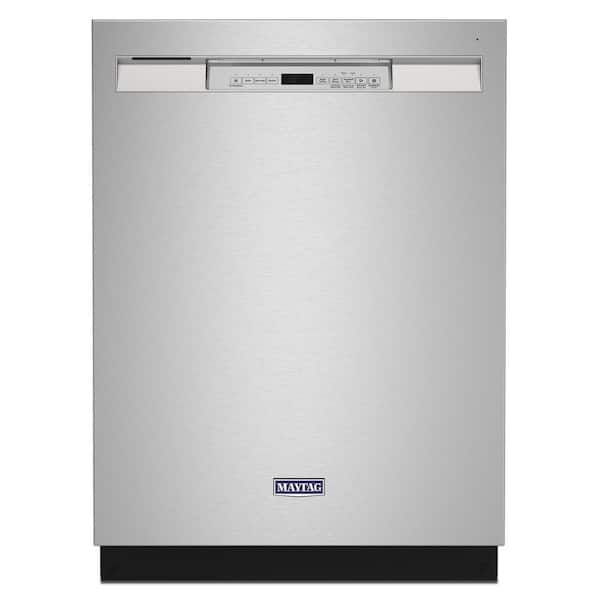 Maytag 24 in. Fingerprint Resistant Stainless Front Control Built-In Tall Tub Dishwasher with Dual Power Filtration 50 dBA