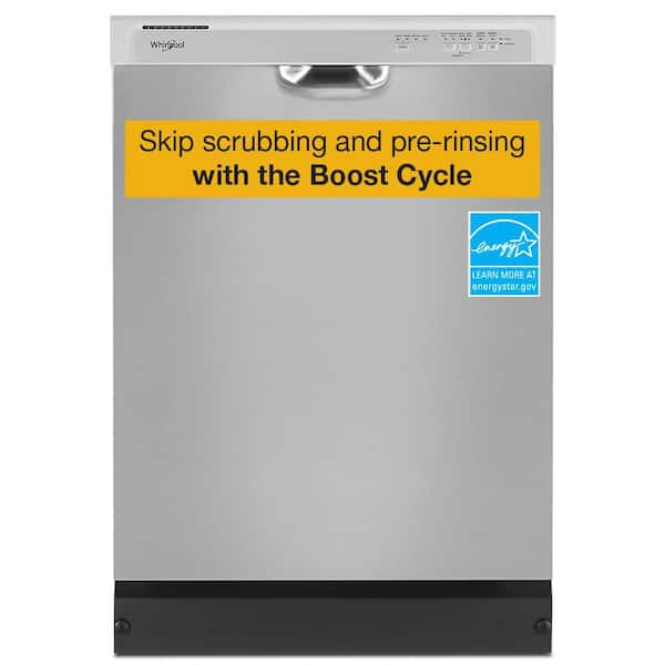 Whirlpool 24 in. Front Built-In Tall Tub Dishwasher in Stainless Steel with 4 -Cycles