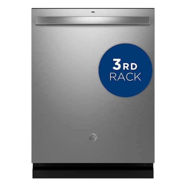 GE 24 in. Top Control Built-In Tall Tub Dishwasher in Fingerprint Resistant Stainless with Dry Boost 3rd Rack and 47dBA