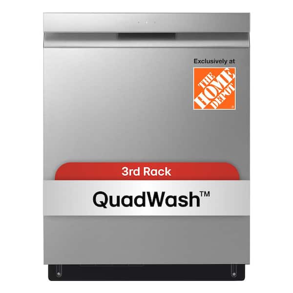 LG 24 in. Top Control Standard Dishwasher with QuadWash in Stainless Steel