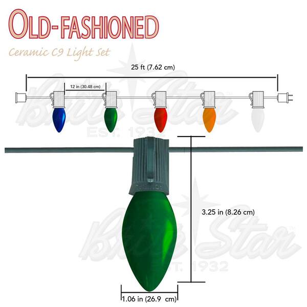 Brite Star 25 Ft. 25-Count Multi Christmas C9 Incandescent String Lights