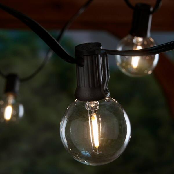 Hampton Bay 25-Light 25 Ft. Outdoor Plug-in Globe LED G40 Bulb String-Light