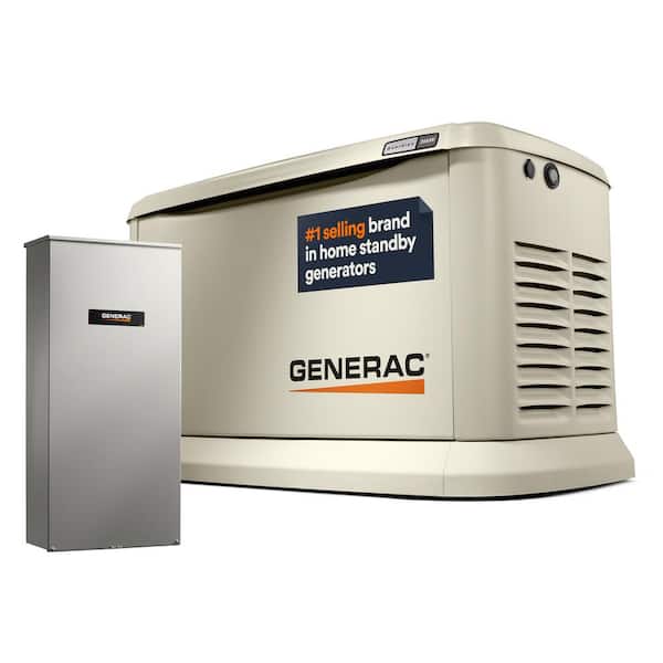 Generac 26 000 Watt - Dual Fuel Air- Cooled Whole House Home Standby Generator Smart Home Monitoring & 200-AMP Transfer Switch