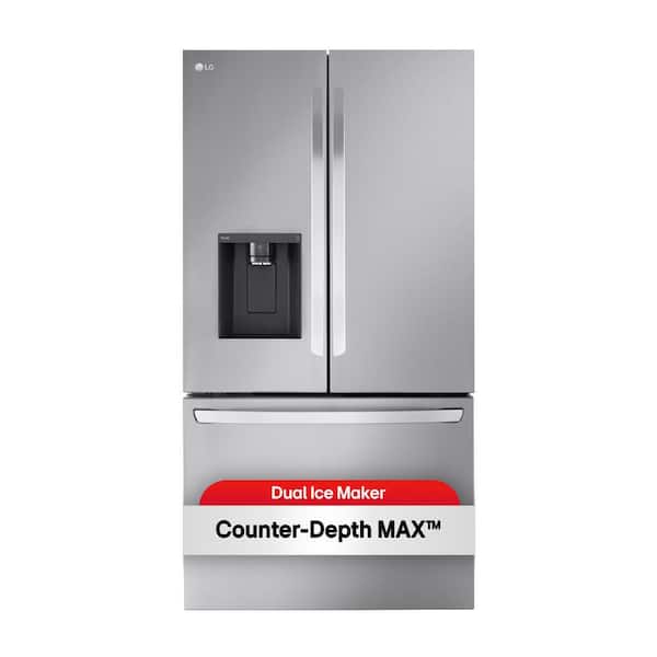 LG 26 cu. ft. Smart Counter-Depth MAX French Door Refrigerator with Dual Ice Makers in PrintProof Stainless Steel