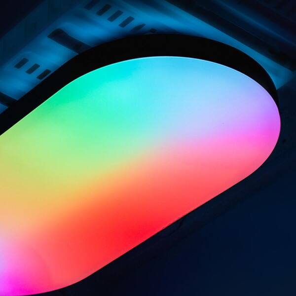 LIFX 26 In. Oval Capsule Smart Black Multi-Color WiFi Selectable LED Flush Mount Ceiling Light Works Alexa/Hey Google/HomeKit
