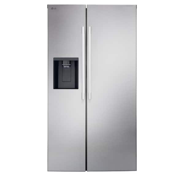 LG 27 cu. ft. Side-by-Side Standard Depth Slim In Door Ice and Water Dispenser in PrintProof Stainless Steel Wi-Fi enabled
