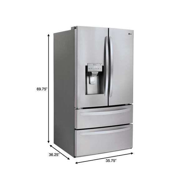 LG 28 Cu. Ft. 4-Door French Door Smart Refrigerator With Ice And Water Dispenser In PrintProof Stainless Steel