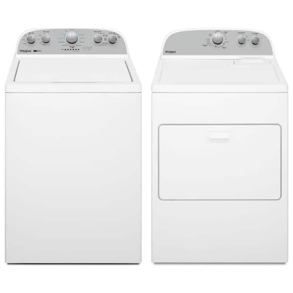 Whirlpool 3.8-3.9 cu. ft. White Top Load Washer with Removable Agitator and 7.0 cu. ft. White Dryer Set